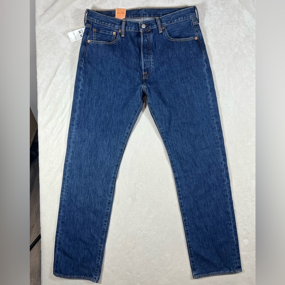 NWT 34W 34L Levi's 501 Men's Classic Indigo Straight Jeans